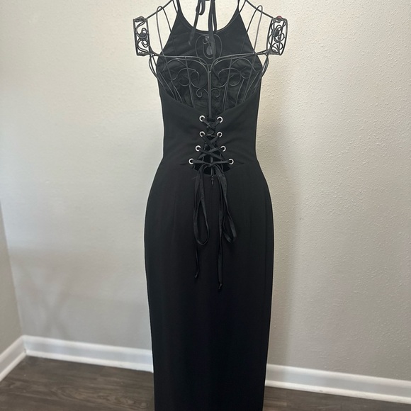 Kay Unger Black Embellished Ribbed Sheath Dress - Picture 5 of 9